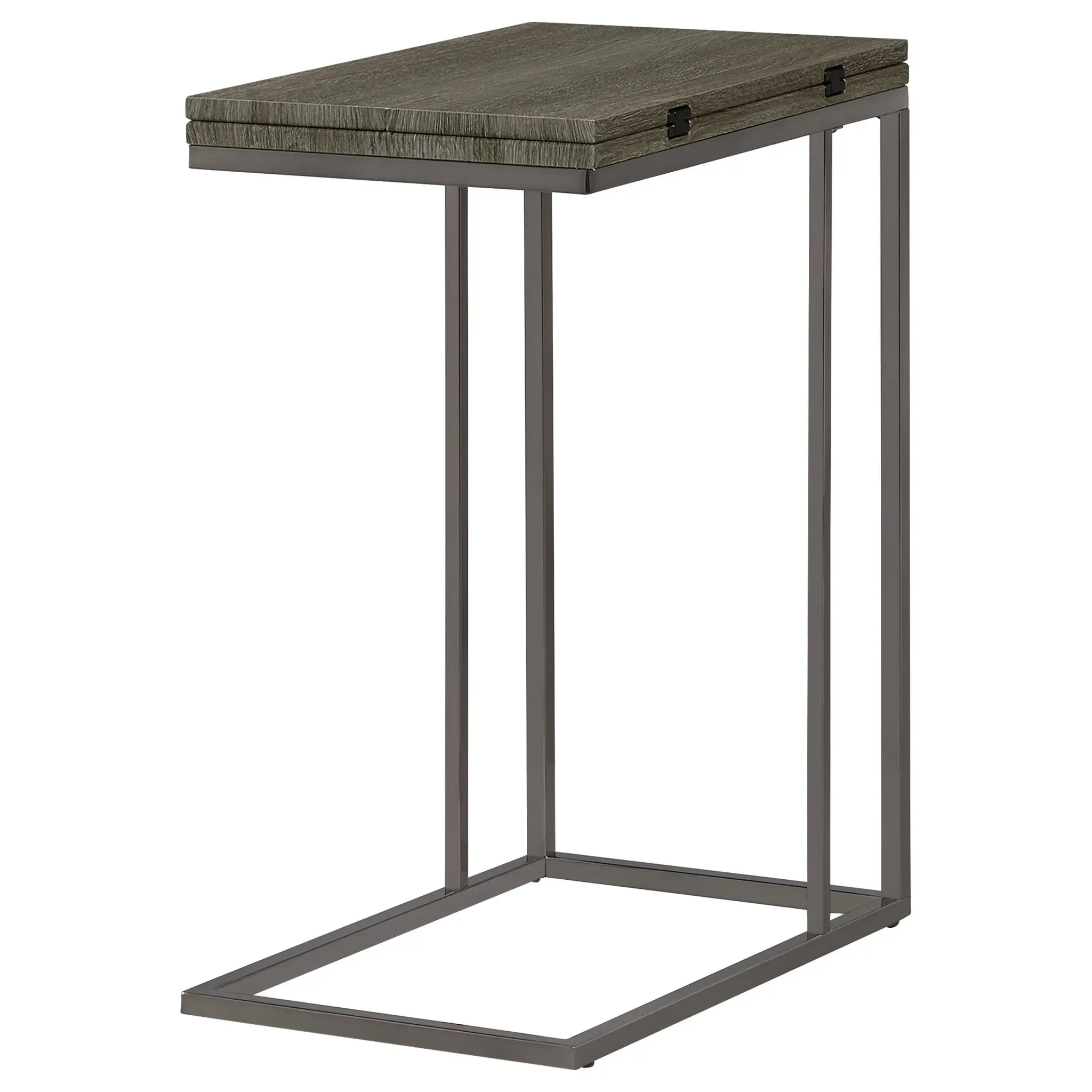 Pedro Expandable C-Shaped Sofa Side Table Weathered Grey - Image 6