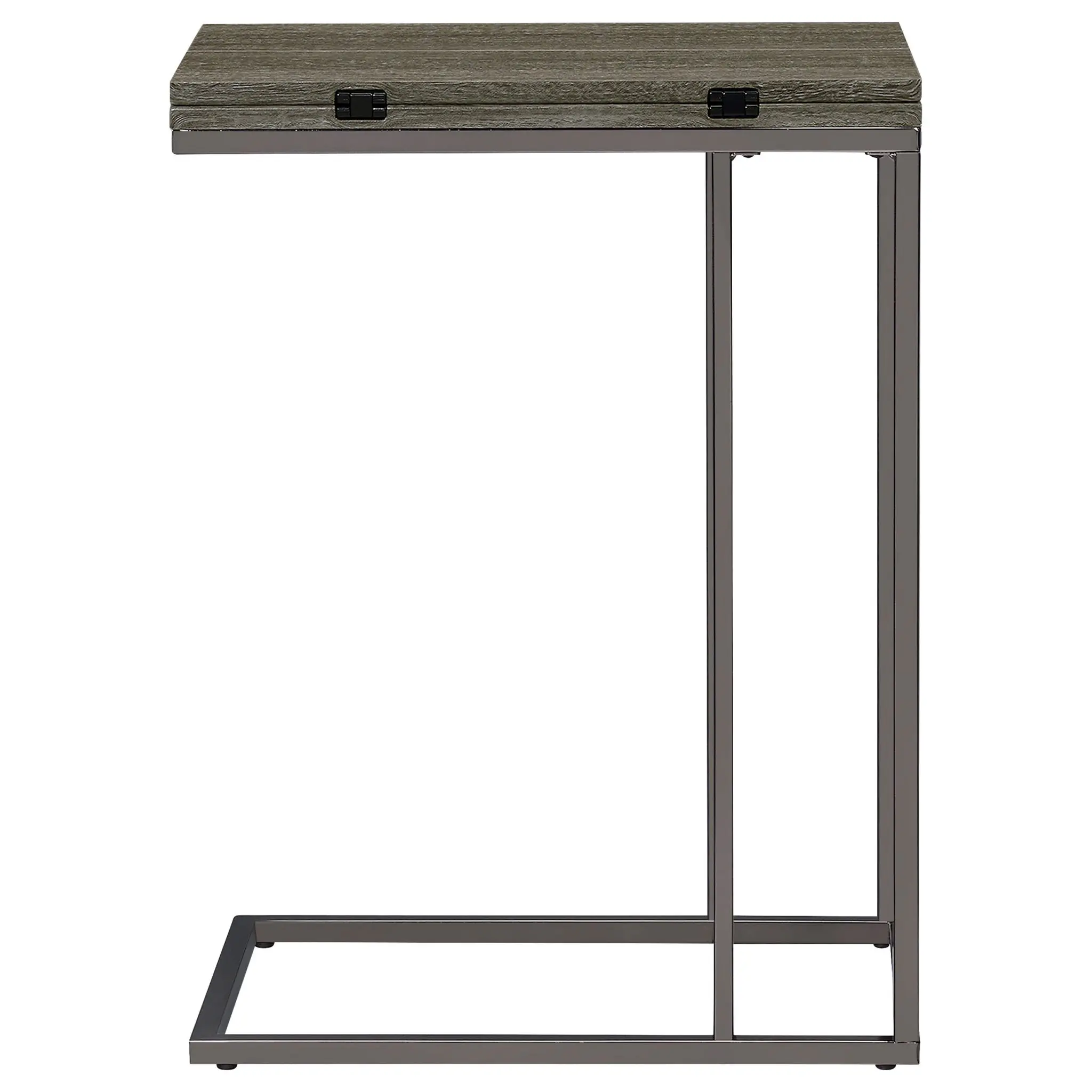 Pedro Expandable C-Shaped Sofa Side Table Weathered Grey - Image 7