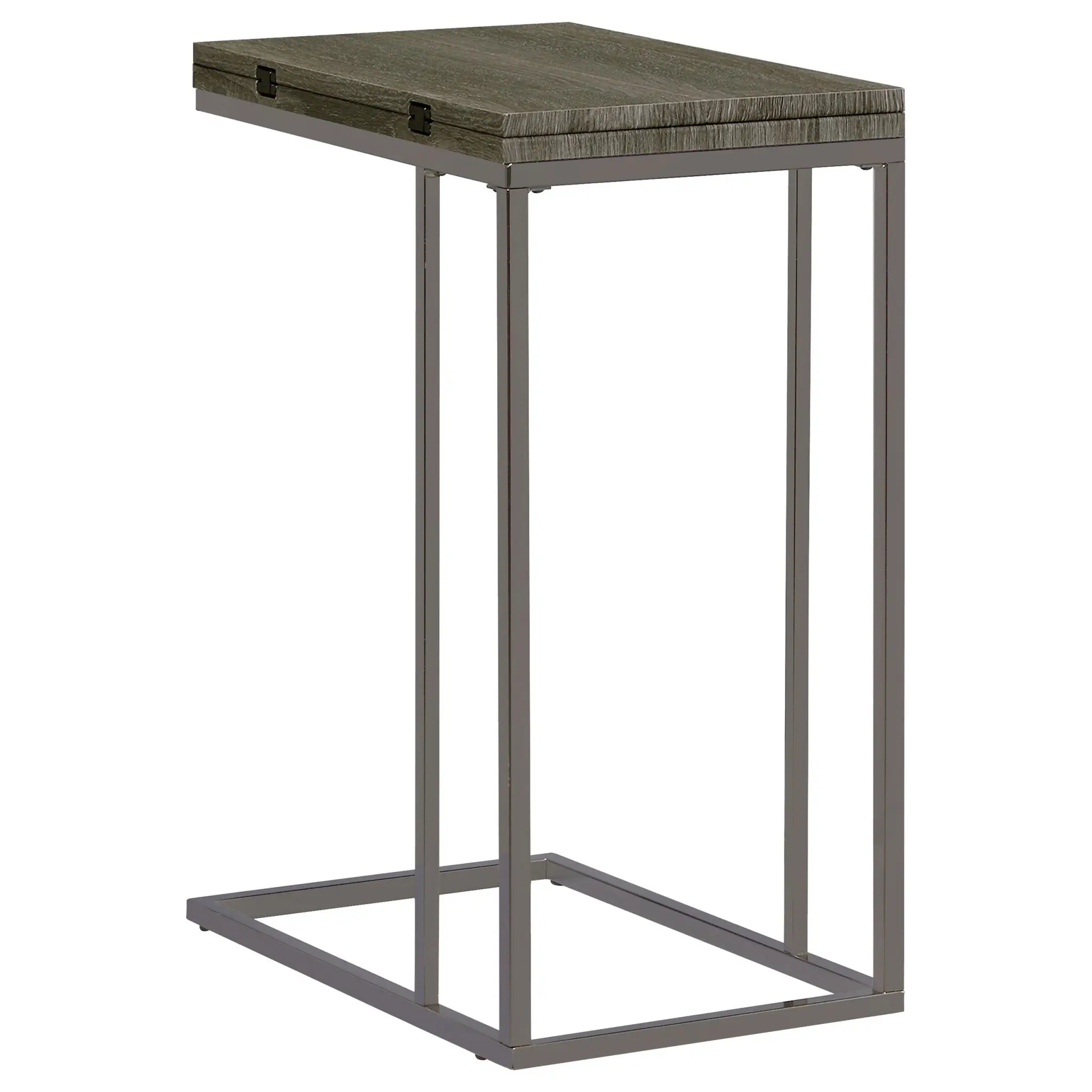 Pedro Expandable C-Shaped Sofa Side Table Weathered Grey - Image 8