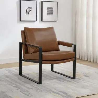 Rosalind Track Arm Accent Chair Brown