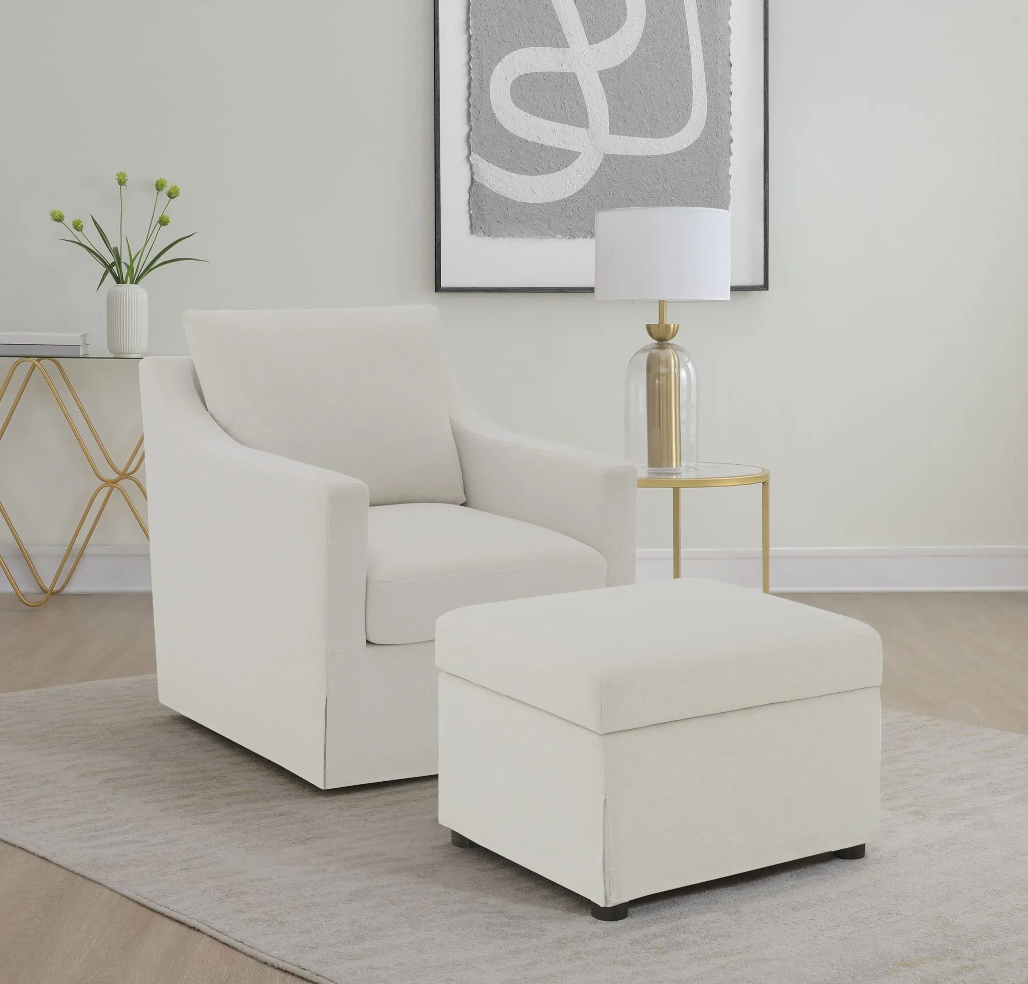 Winter Sloped Arm Swivel Accent Chair - Image 12