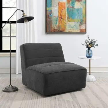 Cobie Armless Swivel Chair Dark Charcoal