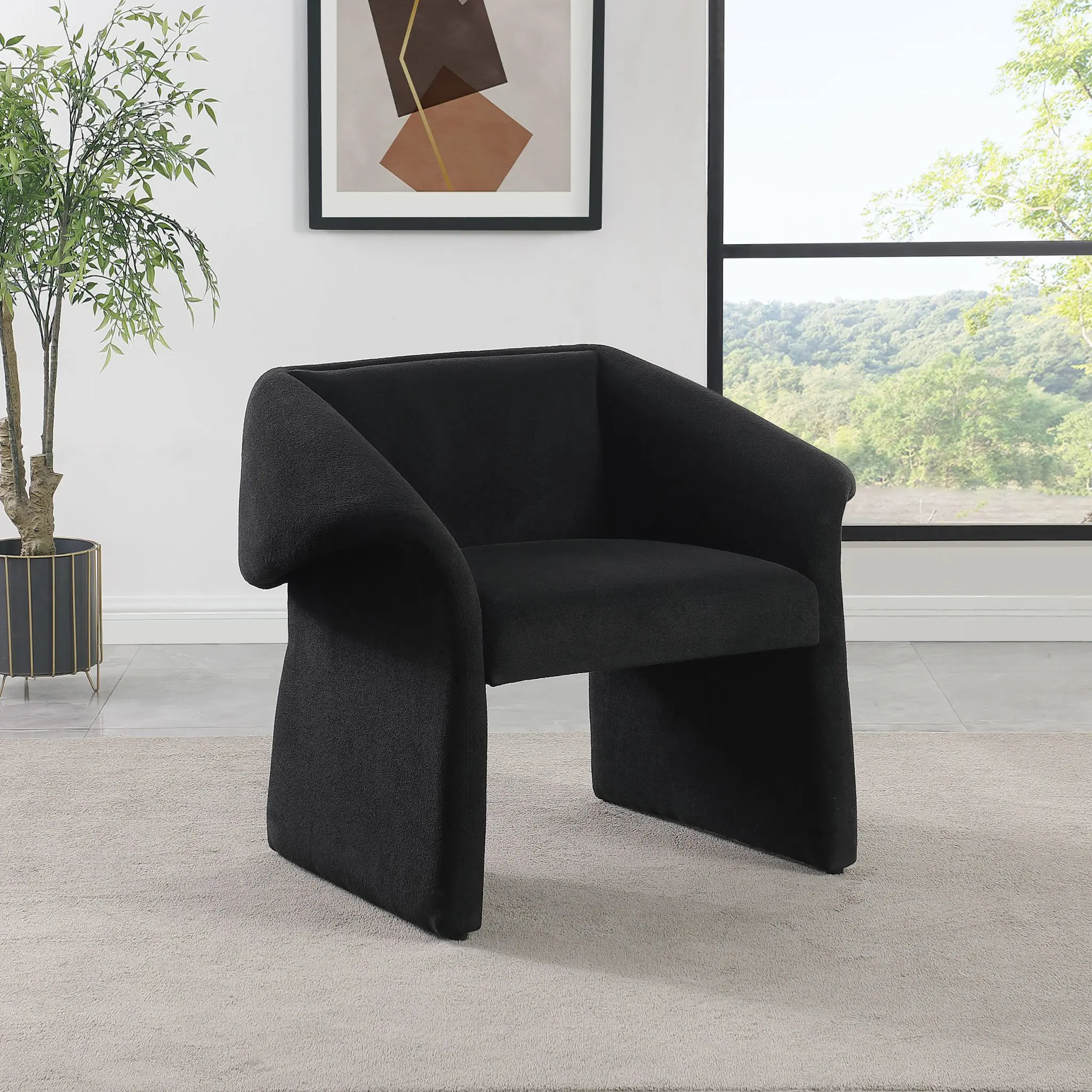 Ramsey Sloped Arm Accent Chair Black