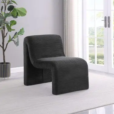 Drayton Curved Armless Accent Chair Black