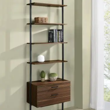 Owens 96-inch Wall Bookshelf Walnut