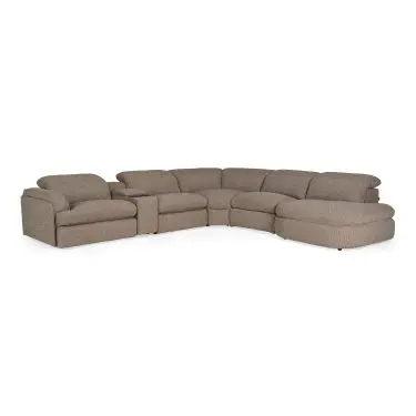 Ambler Modern Brown Power Reclining Sectional Sofa