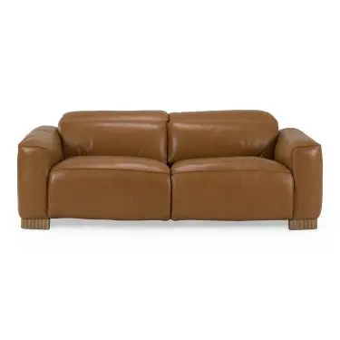 Aris Modern Brown Leather Sofa with 2 Power Recliners