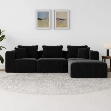 Modern Corduroy Modular Sectional Sofa