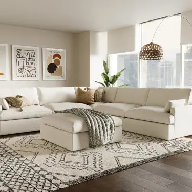 Danica Modern Beige Linen Sectional Sofa