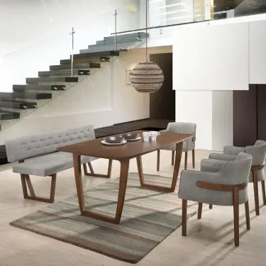 Jordan Walnut Dining Set with Bench Option