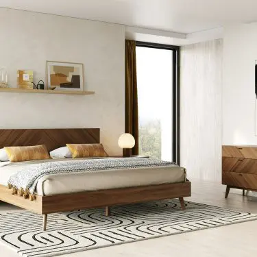 Kamela Modern Walnut 4-Piece Bedroom Set