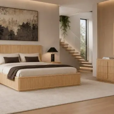 Kayce Modern Oak 4-Piece Bedroom Set - Eastern King