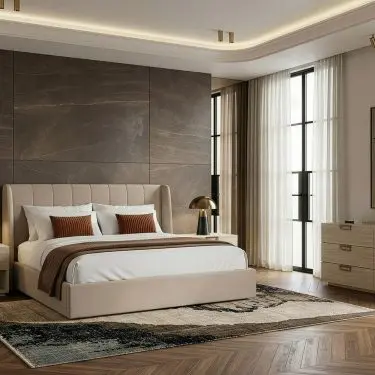 Kiro Modern Upholstered 4-Piece Bedroom Set