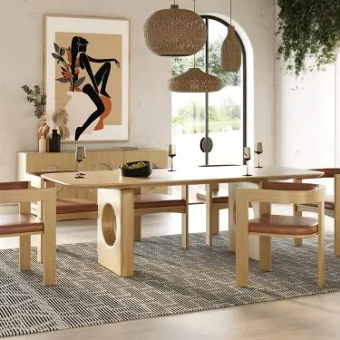 Oshana White Oak 10-Piece Dining Set with Buffet