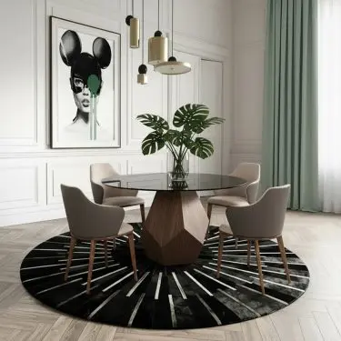 Rackham Round Smoked Glass 5-Piece Dining Set