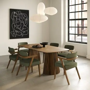 Sacks Herringbone Walnut 7-Piece Dining Set