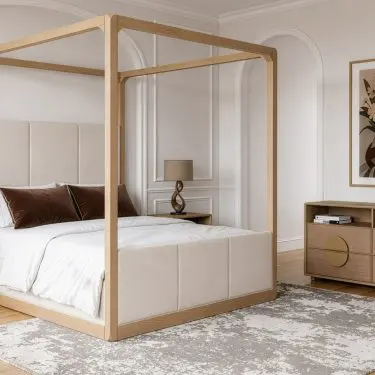 Sergio Modern Canopy 4-Piece Bedroom Set - Eastern King