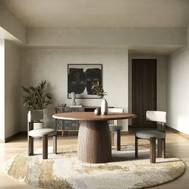 Sheridan Round Walnut 5-Piece Dining Set