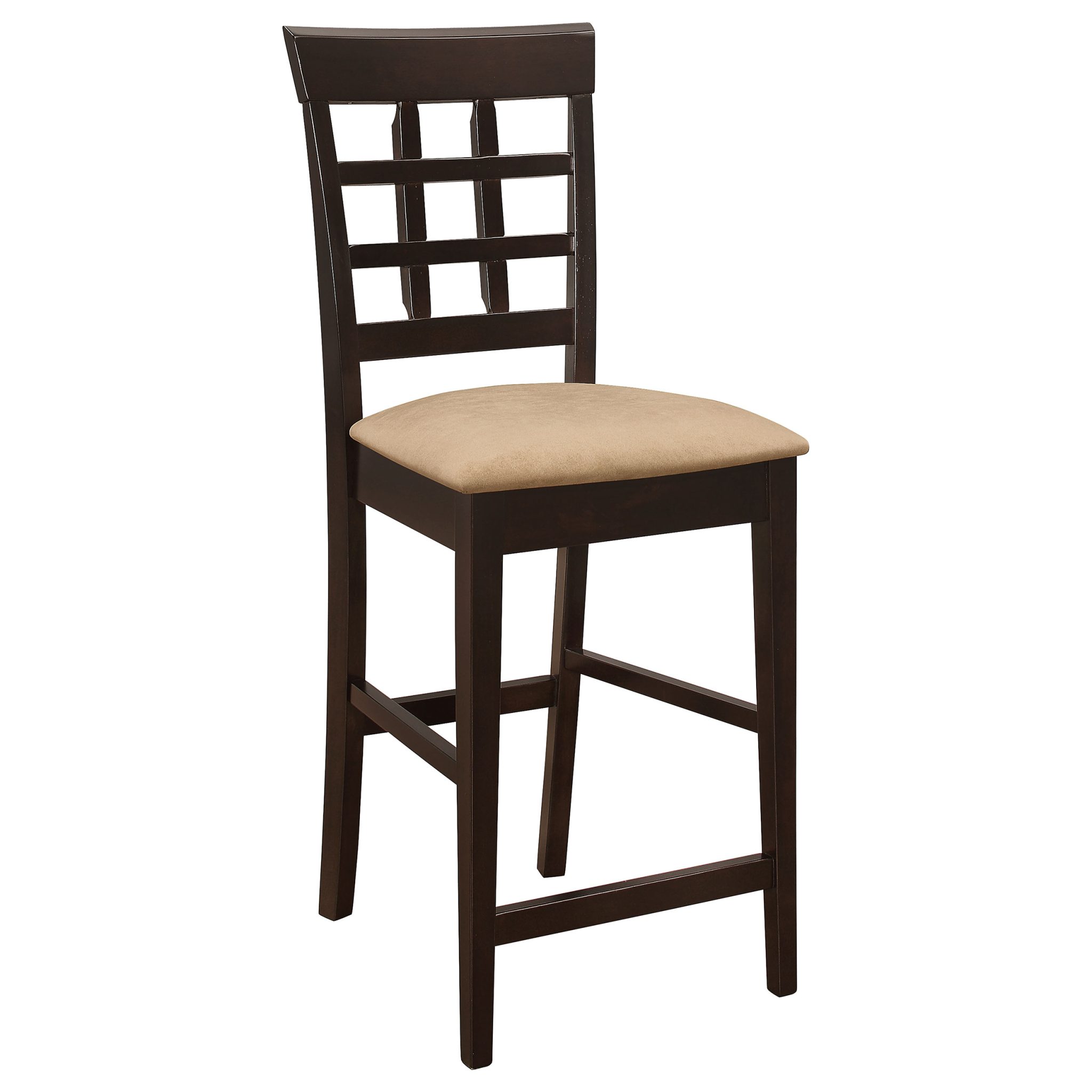 Gabriel Lattice-Back Upholstered Counter Chair Cappuccino (Set of 2) - Image 3