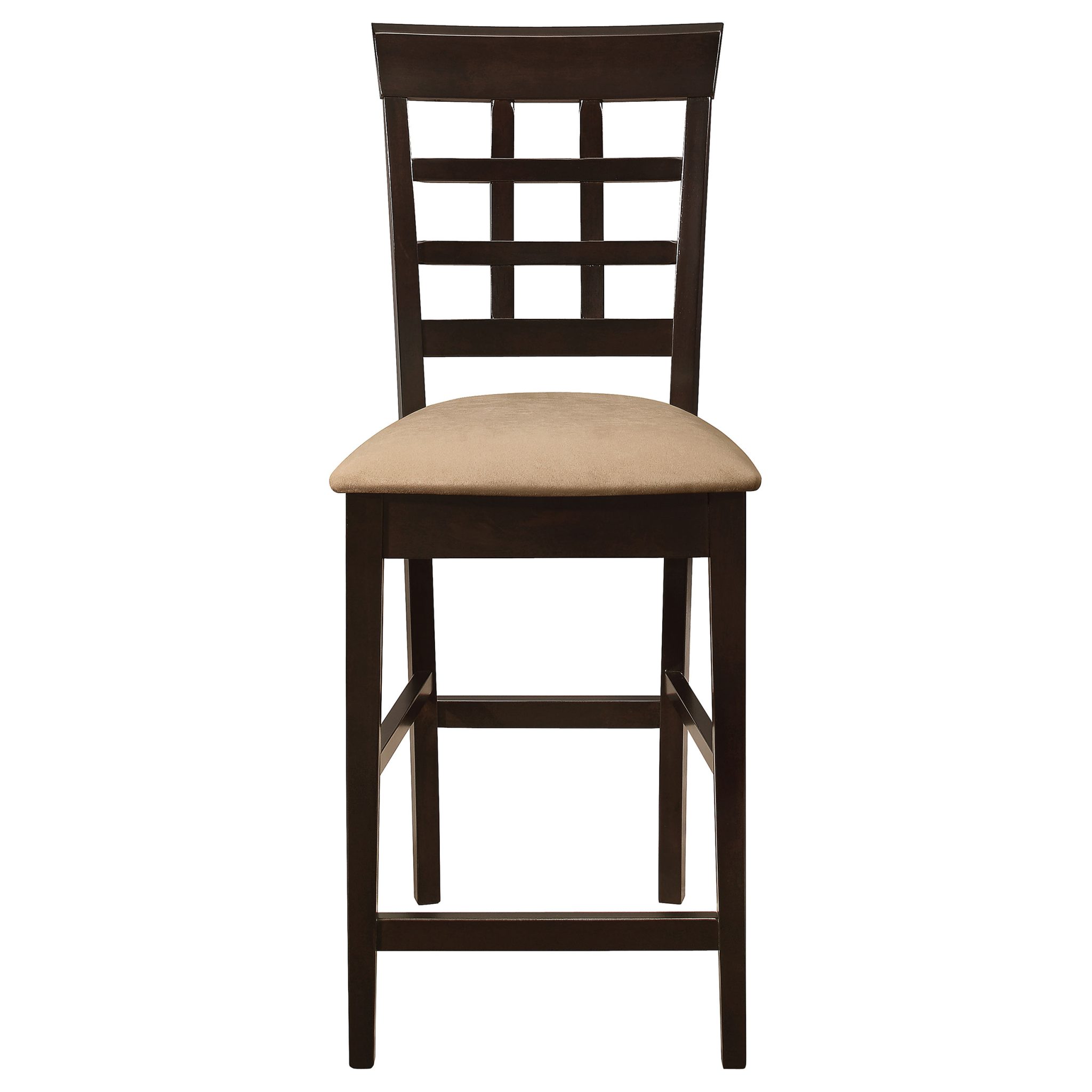 Gabriel Lattice-Back Upholstered Counter Chair Cappuccino (Set of 2) - Image 4