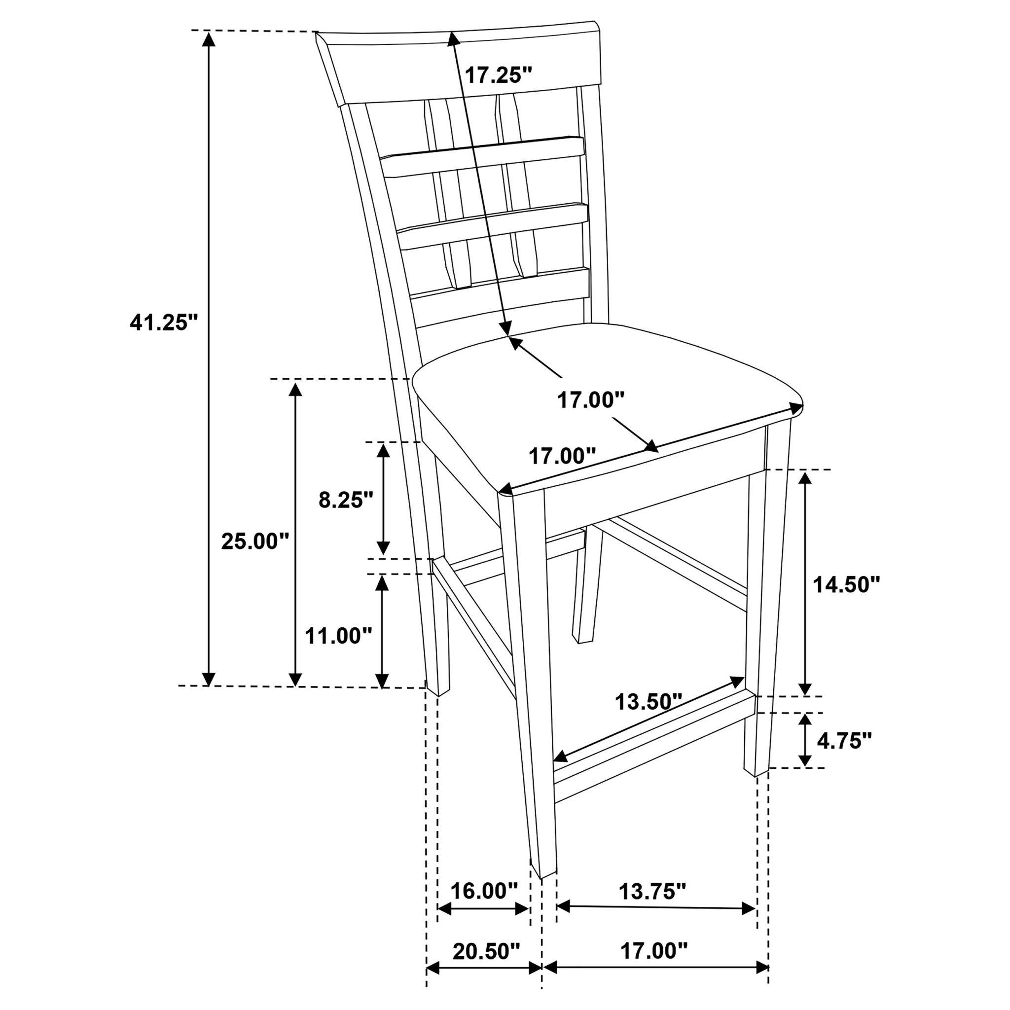 Gabriel Lattice-Back Upholstered Counter Chair Cappuccino (Set of 2) - Image 11