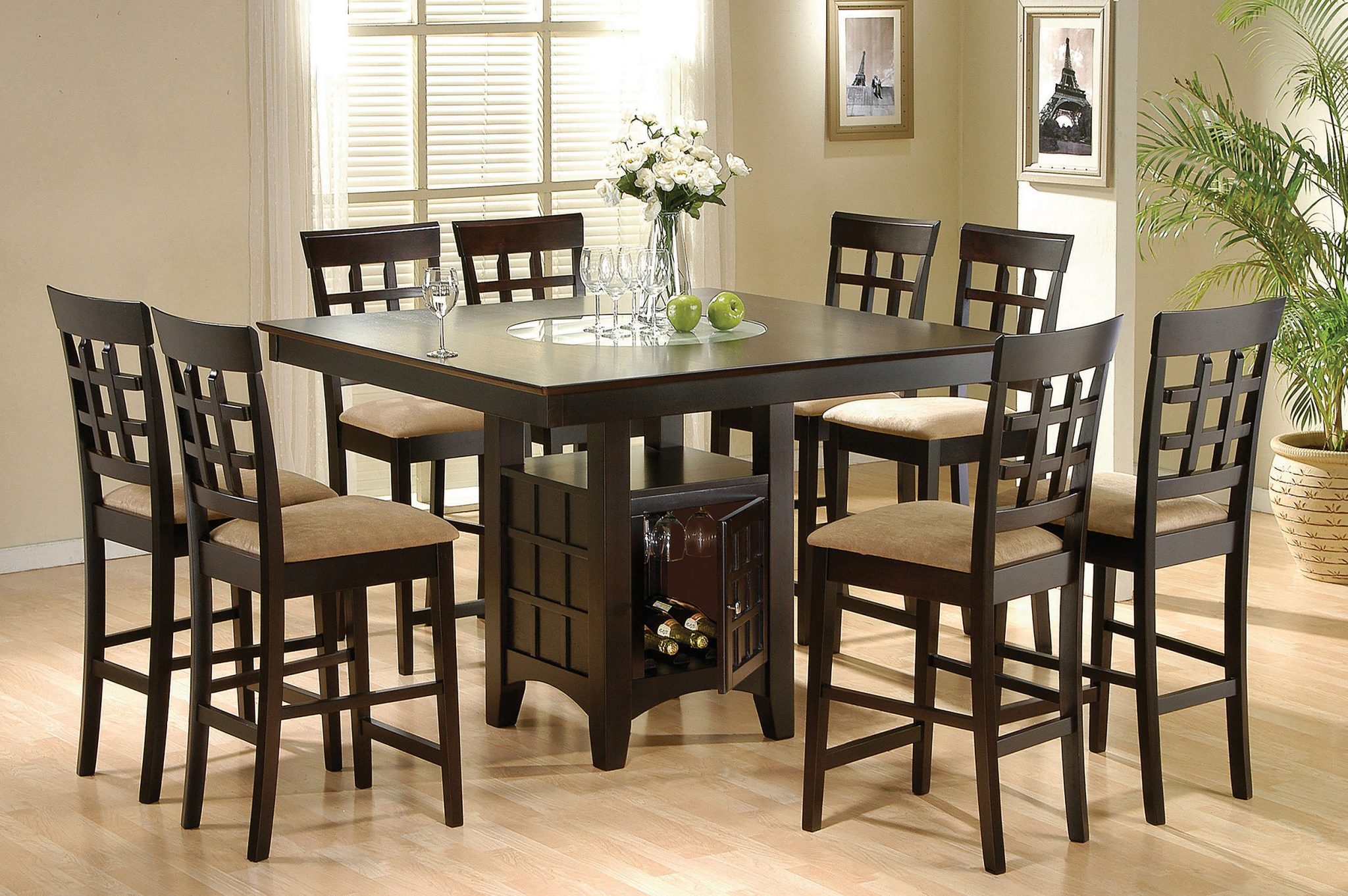 Gabriel Lattice-Back Upholstered Counter Chair Cappuccino (Set of 2) - Image 12