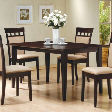 Gabriel 5-Piece Upholstered-Back Rectangular Dining Set Cappuccino