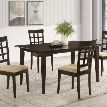 Gabriel 5-Piece Lattice-Back Rectangular Dining Set Cappuccino