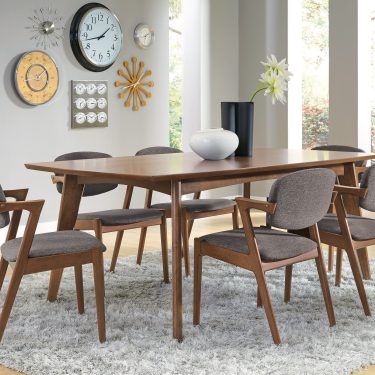 Malone Rectangular Dining Table Set Dark Walnut