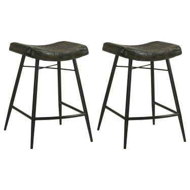 Bayu Leather Upholstered Counter Stool (Set of 2)