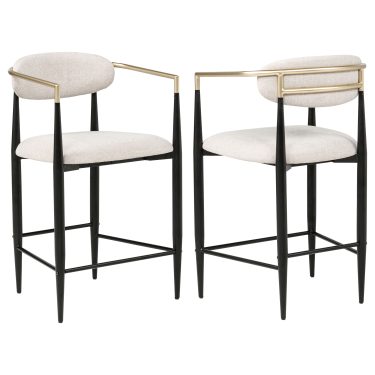Tina Fabric Upholstered Counter Chair (Set of 2)