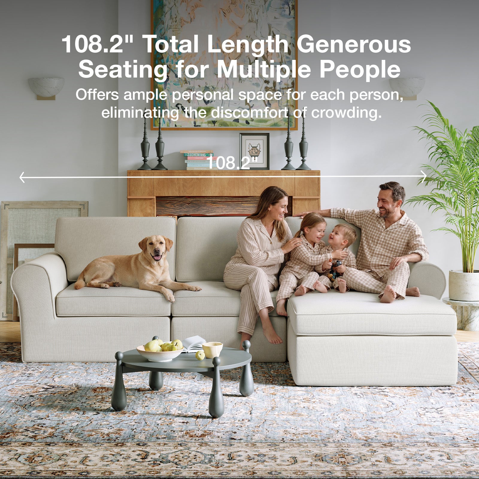 ComfyRoll Chenille Modular Sectional Sofa - White - Image 10