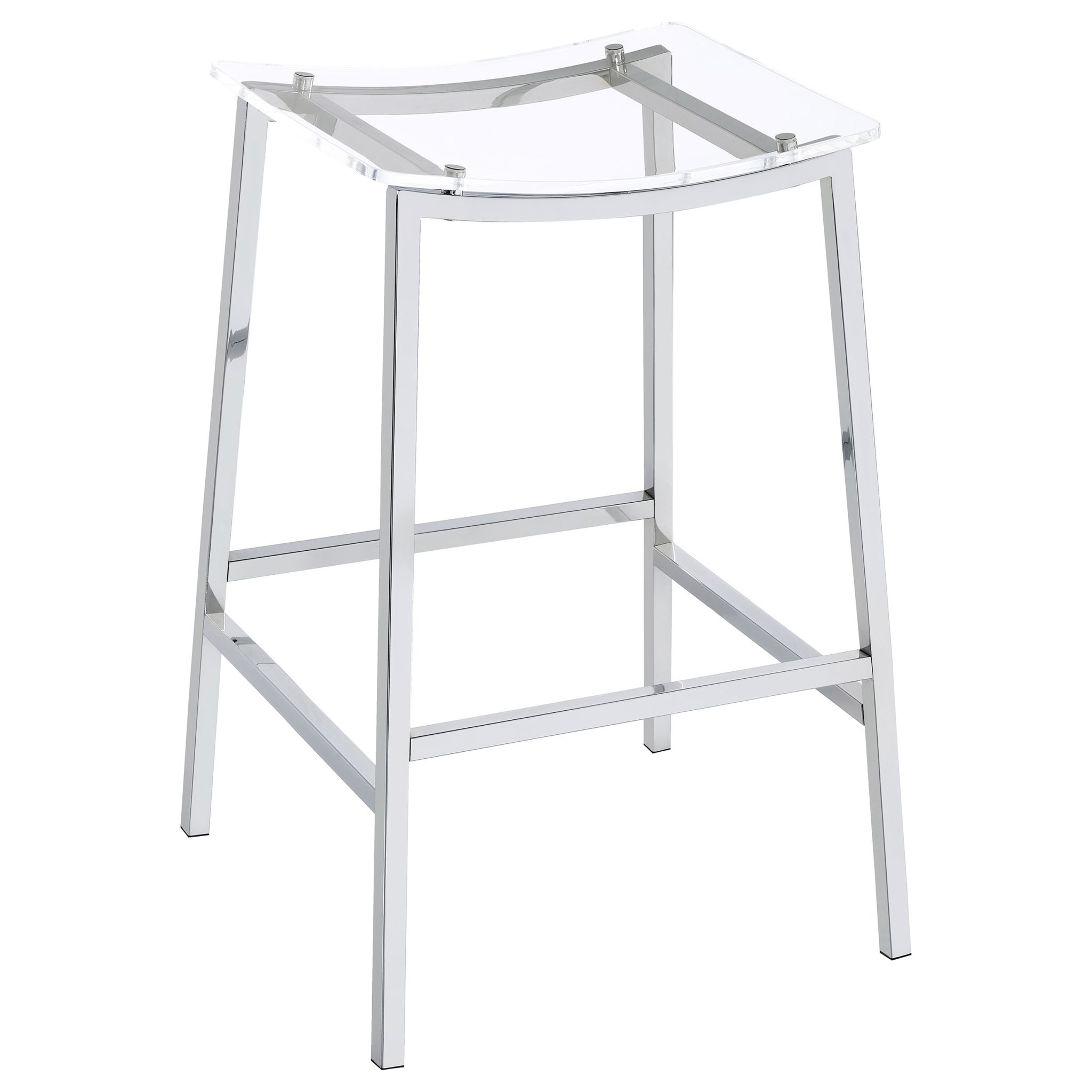 Jovani Acrylic Backless Bar Stool Chrome (Set of 2) - Image 3