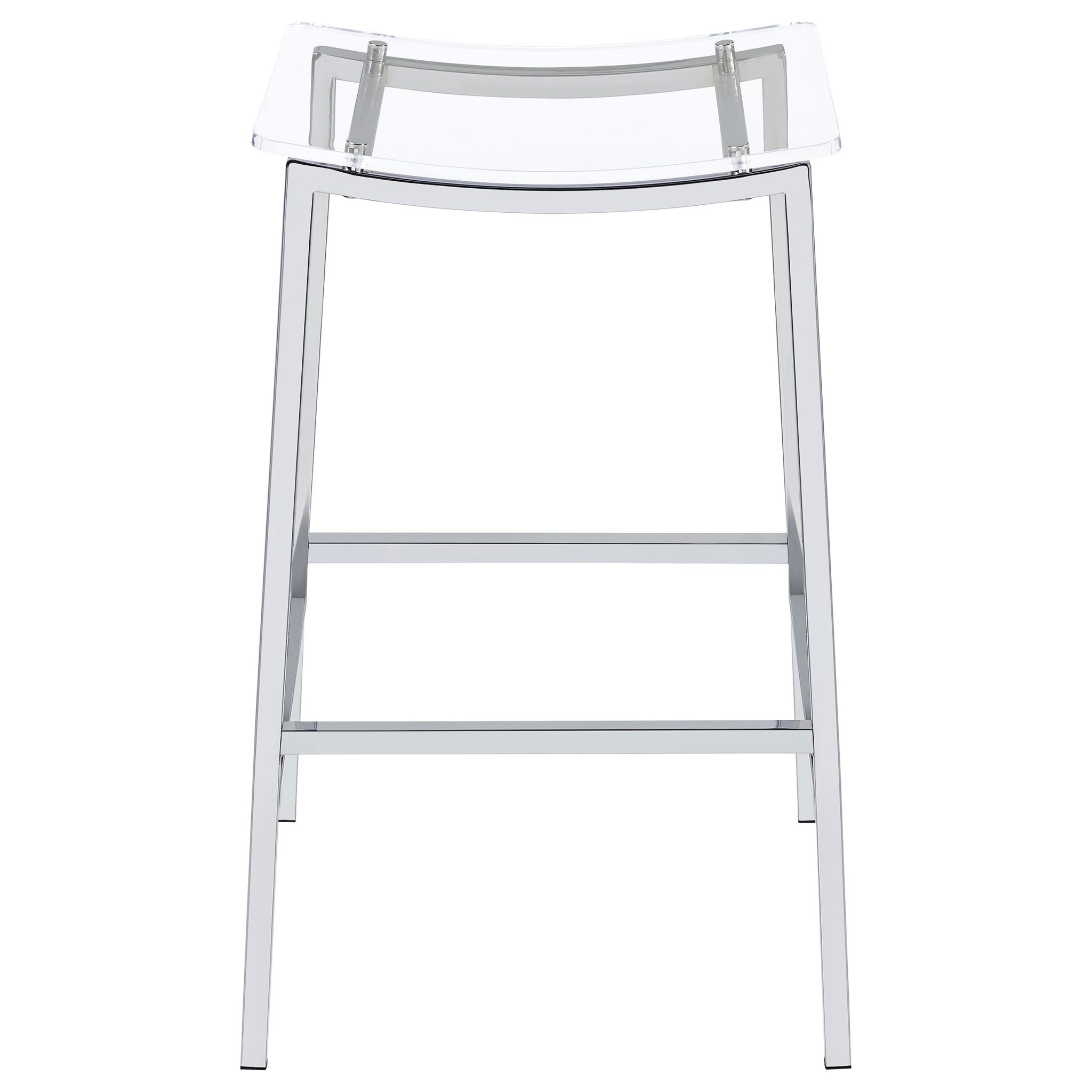 Jovani Acrylic Backless Bar Stool Chrome (Set of 2) - Image 4