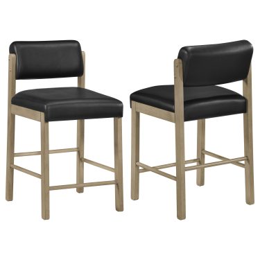 Kehoe Upholstered Counter Height Chair Black (Set of 2)