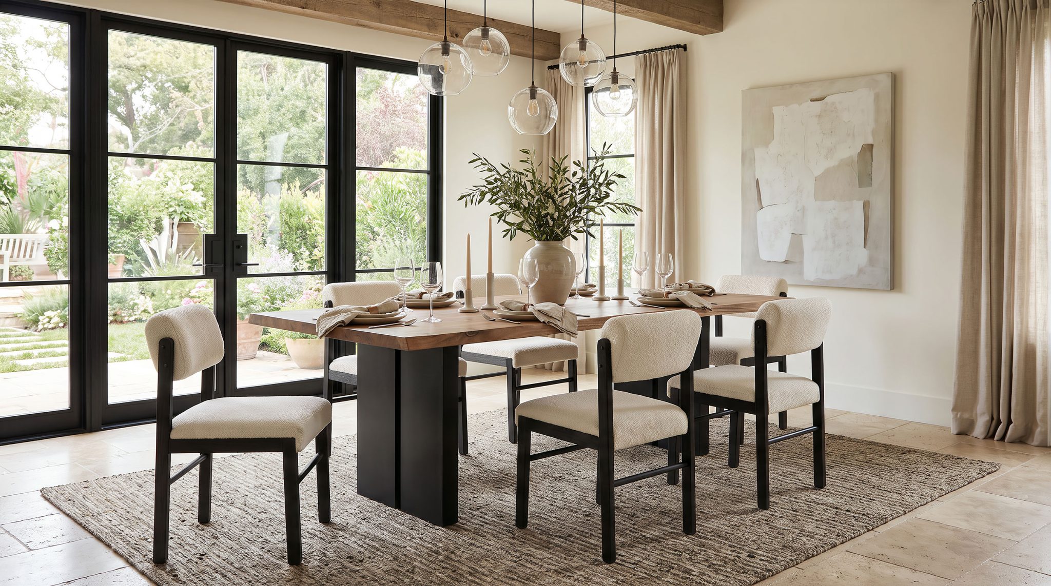 Kehoe Upholstered Dining Side Chair Cream (Set of 2) - Image 17