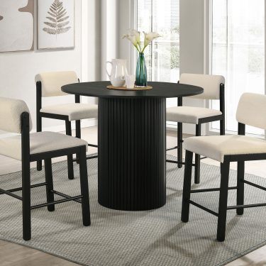 Hamlyn 5-piece Round Wood Counter Height Dining Set Black