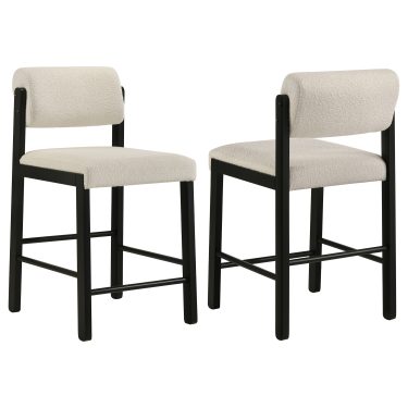 Kehoe Upholstered Counter Height Chair Cream and Black (Set of 2)