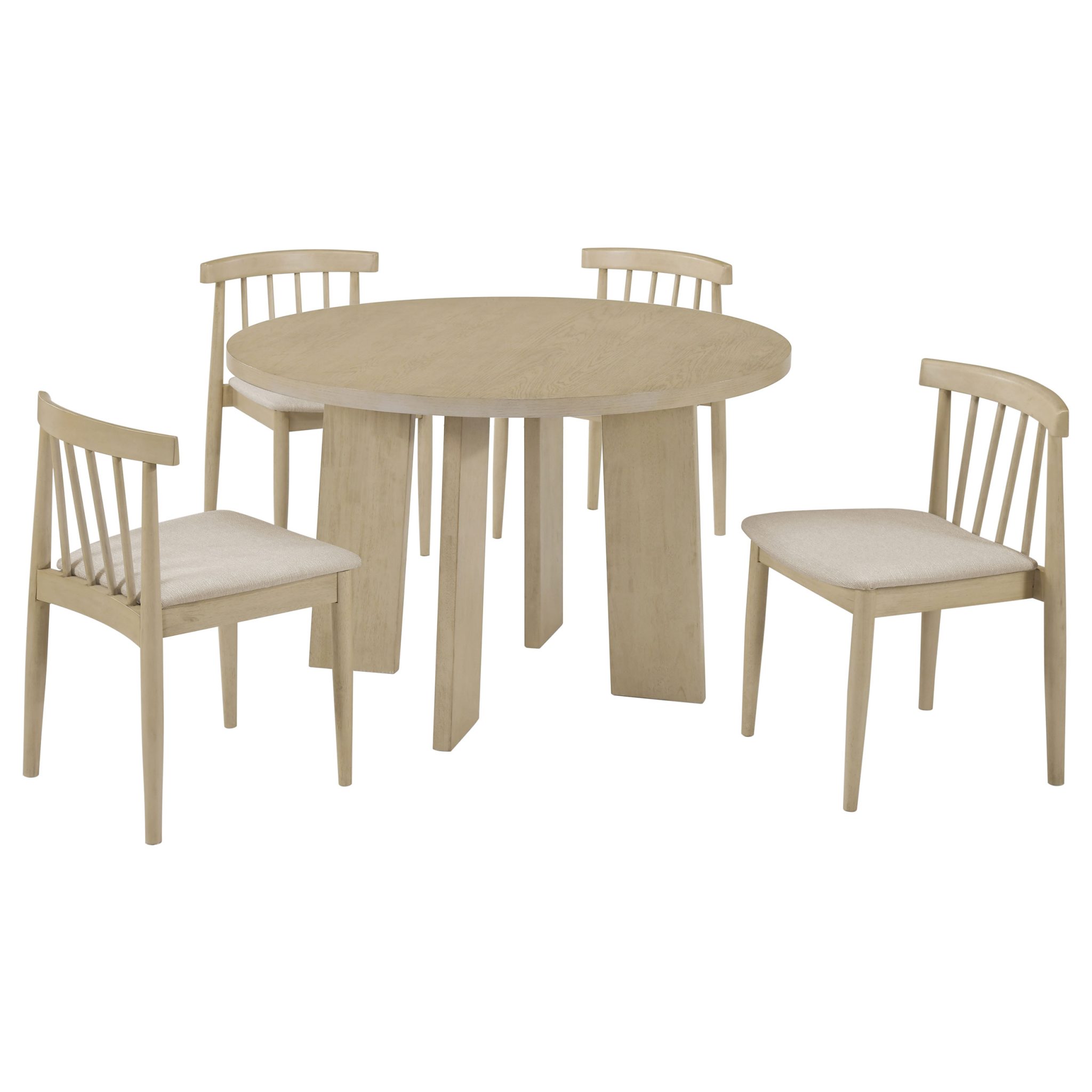 Strouse 5-piece Dining Set Natural Oak - Image 2