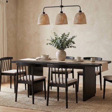 Decker 7-piece 82-inch Rectangular Dining Set Black