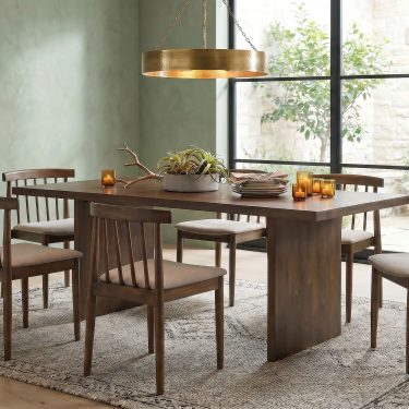 Decker 7-piece 82-inch Rectangular Dining Set Walnut