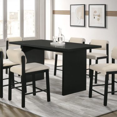 Decker 7-piece 70-inch Rectangular Counter Height Dining Set Black