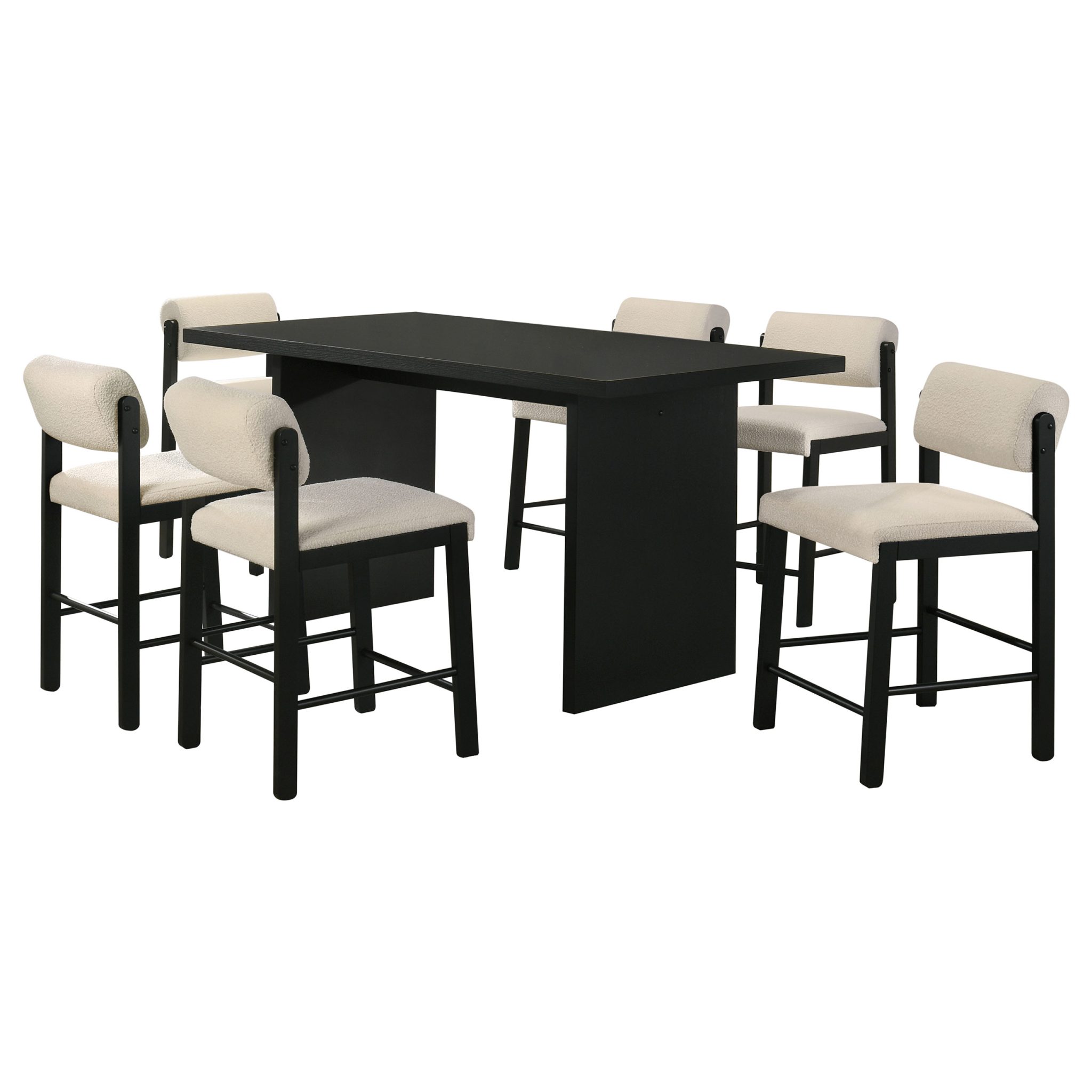 Decker 7-piece 70-inch Rectangular Counter Height Dining Set Black - Image 2