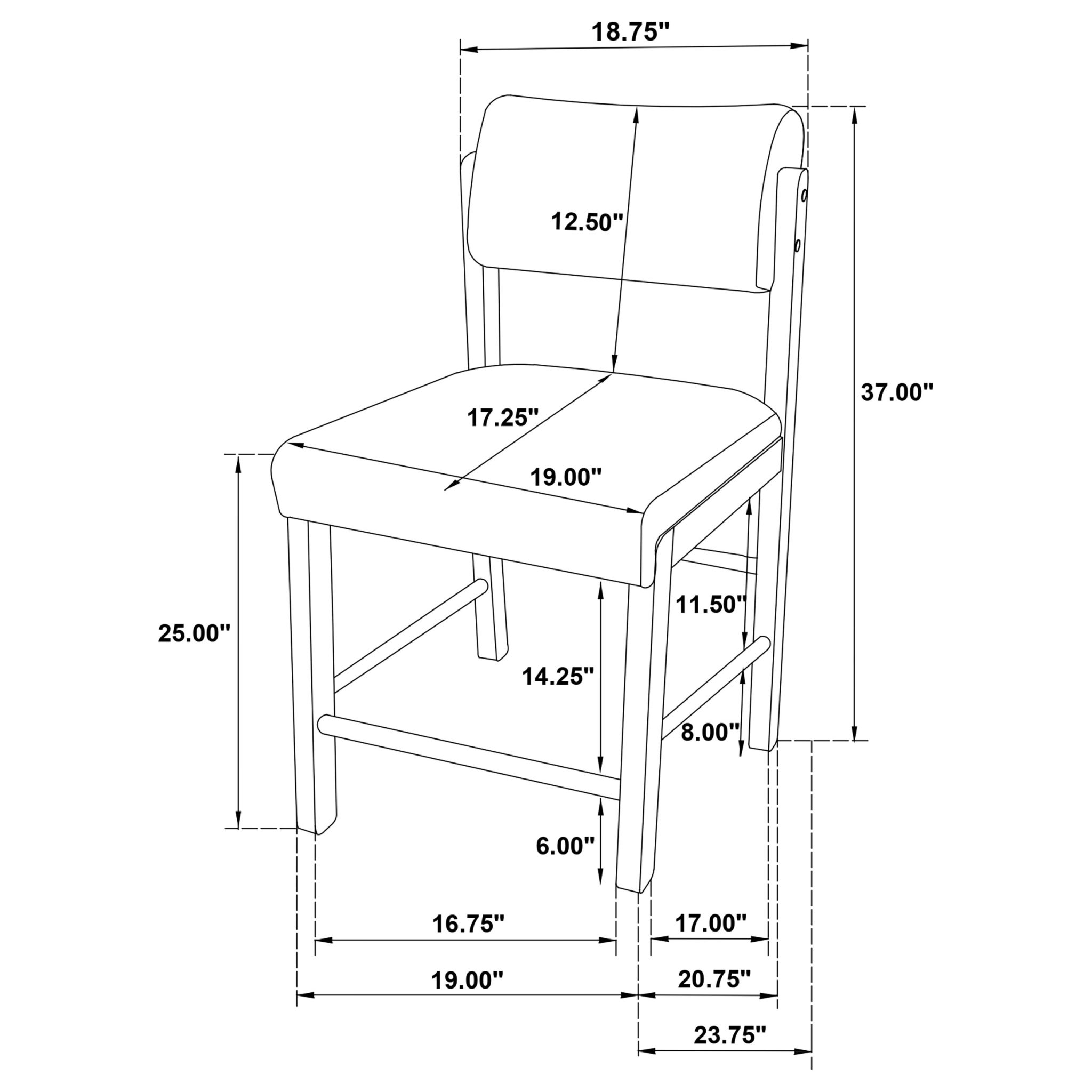 Decker 7-piece 70-inch Rectangular Counter Height Dining Set Black - Image 15