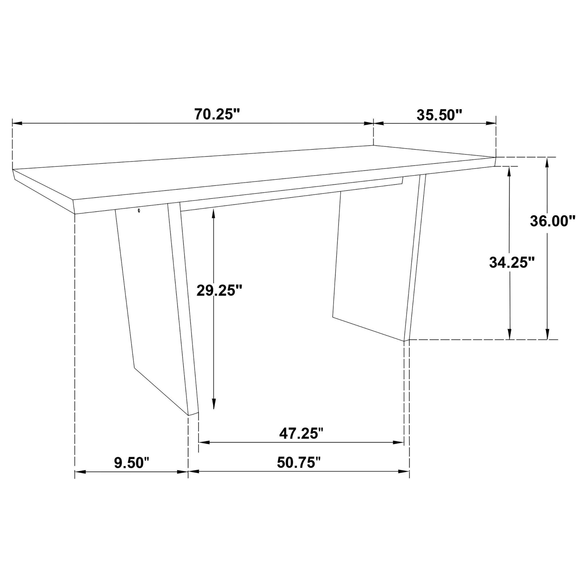 Decker 70-inch Rectangular Wood Counter Height Dining Table - Image 10