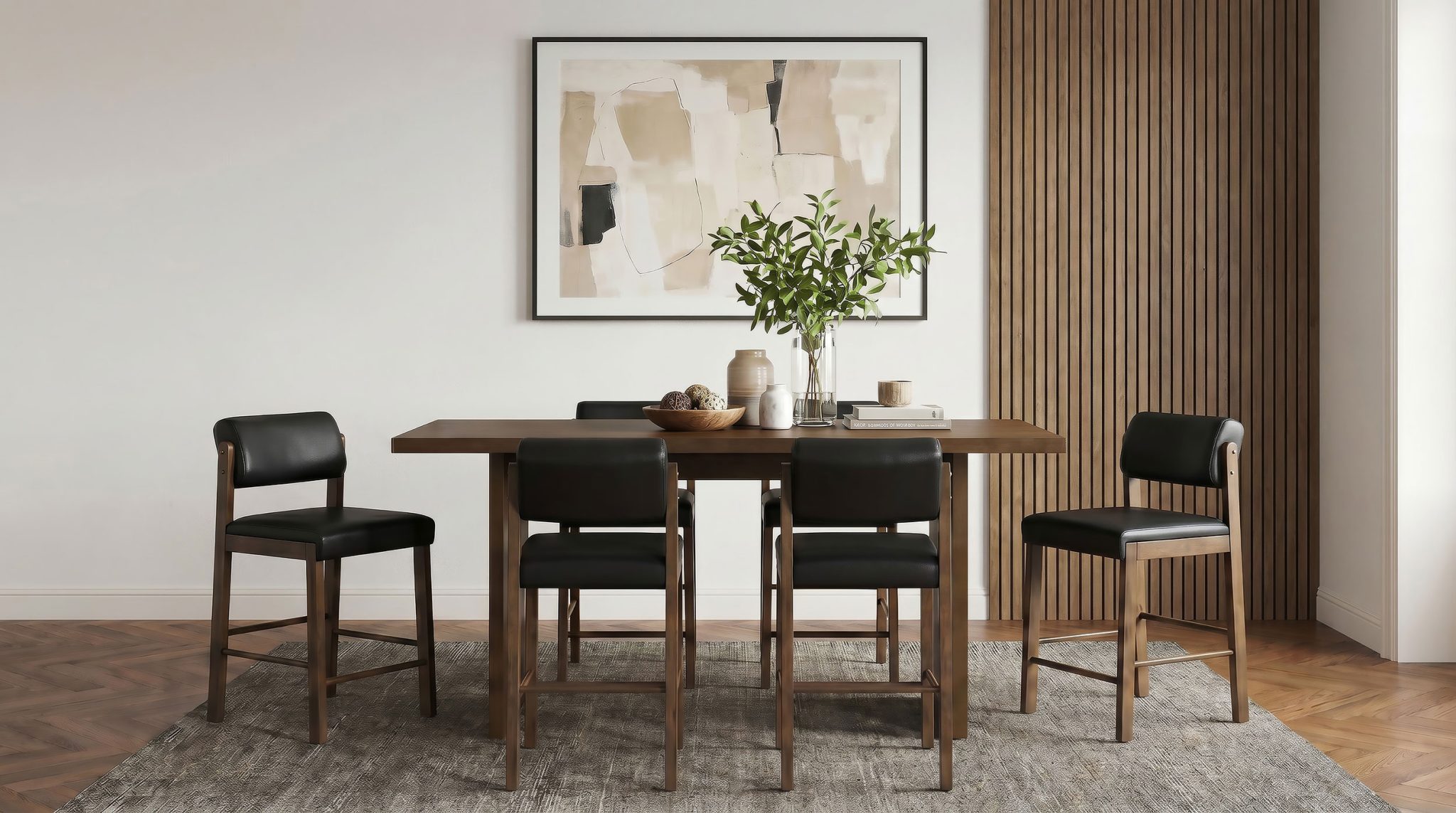 Decker 7-piece 70-inch Rectangular Counter Height Dining Set Walnut