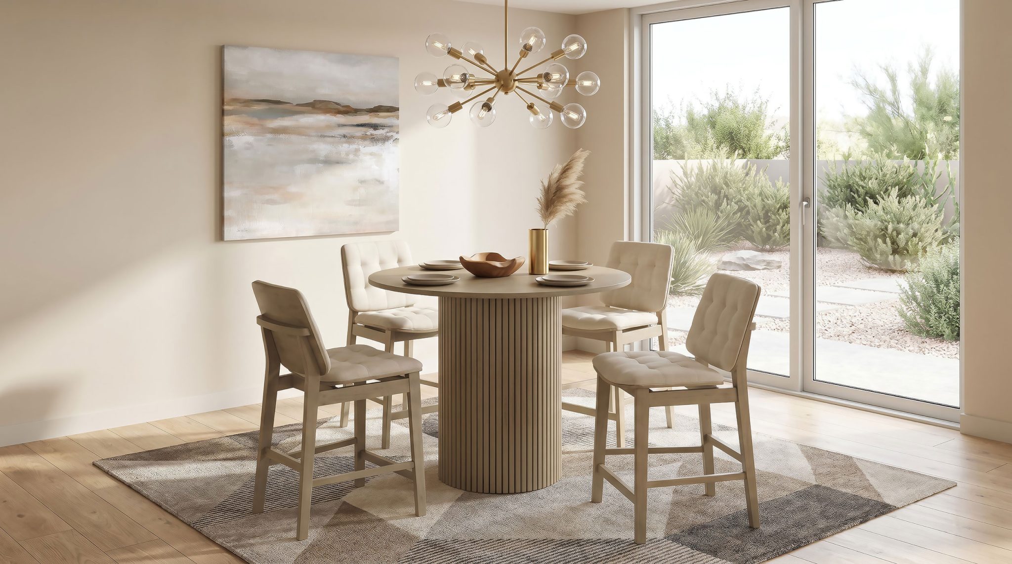 Redbridge Upholstered Counter Chair Cream (Set of 2) - Image 15