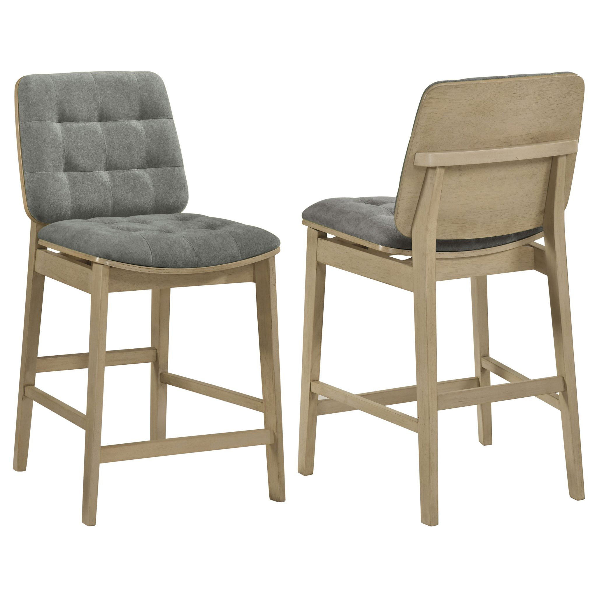 Redbridge Upholstered Counter Chair Grey (Set of 2)
