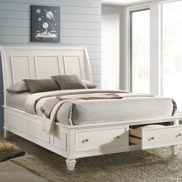 Sandy Beach Storage Bed Cream White