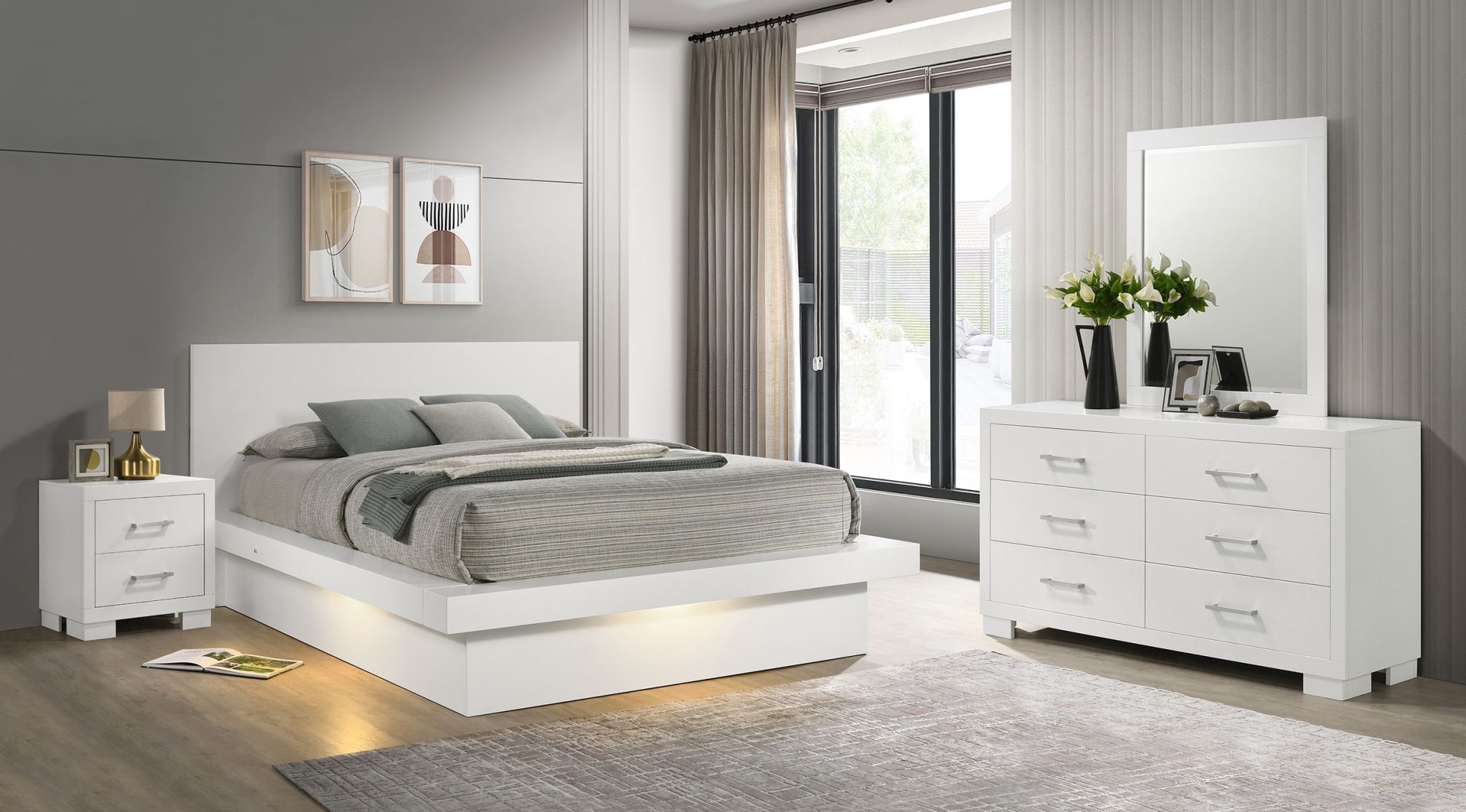 Jessica LED Bedroom Set Snow White